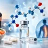 Peptides Explained - infographic showing amino acid chains and wellness lifestyle